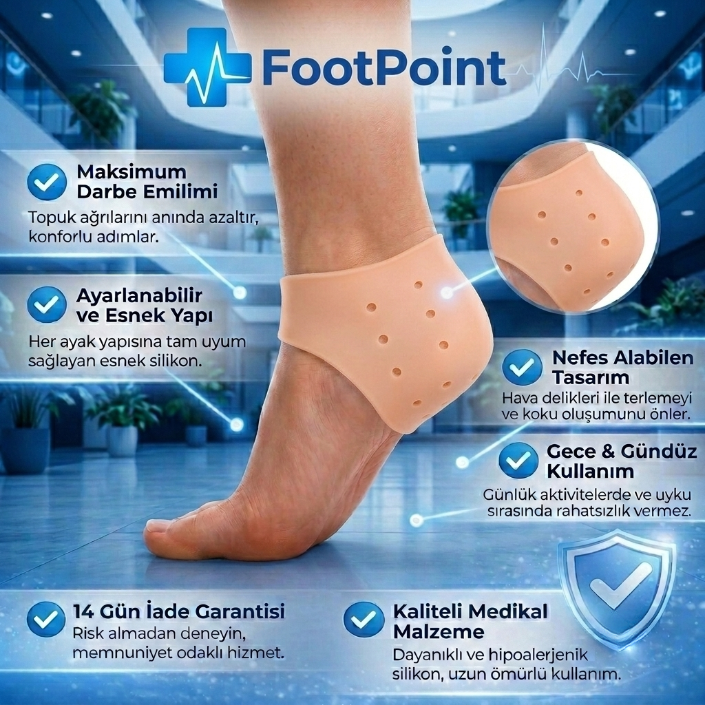 Foot Point™ | Topuk Dikeni ve Bunyon Rahatlatıcı Premium Silikon Koruyucu